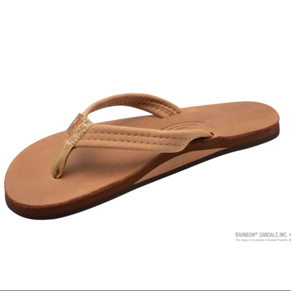 Rainbow flip flops